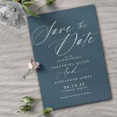 Donkerblauwe marine | Modern Elegant Jewel Tone Br Save The Date