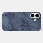 Donkerblauwe marmer Case-Mate iPhone case (Achterkant (horizontaal))