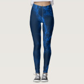 Donkerblauwe marmer leggings (Voorkant)