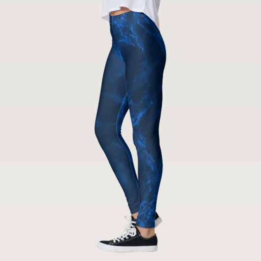 Donkerblauwe marmer leggings (Links)
