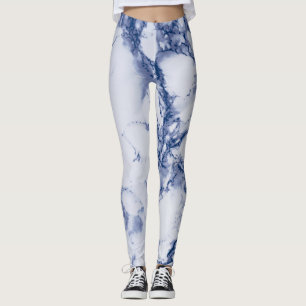 Donkerblauwe marmer leggings