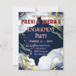 Donkerblauwe Marmer Met Goud Kaart