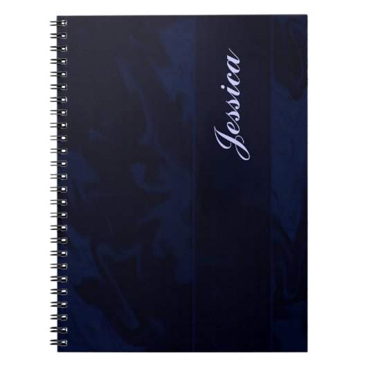 donkerblauwe marmer notitieboek (Voorkant)