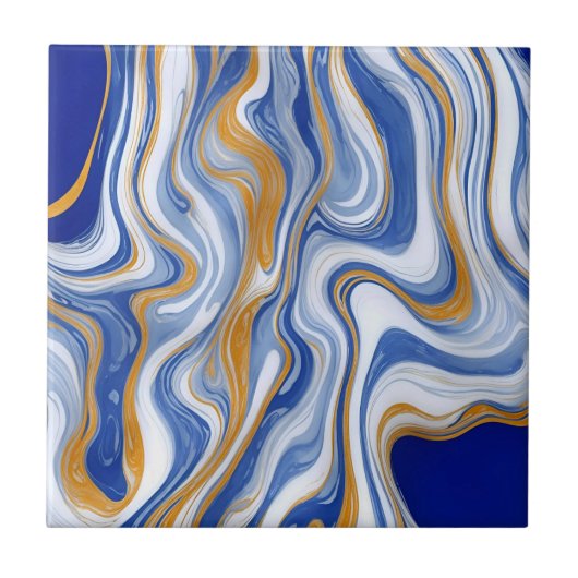 Donkerblauwe marmeren Tegel Tegeltje (Voorkant)