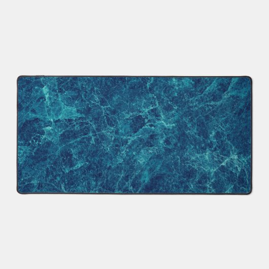Donkerblauwe marmertextuur bureaumat (Voorkant)