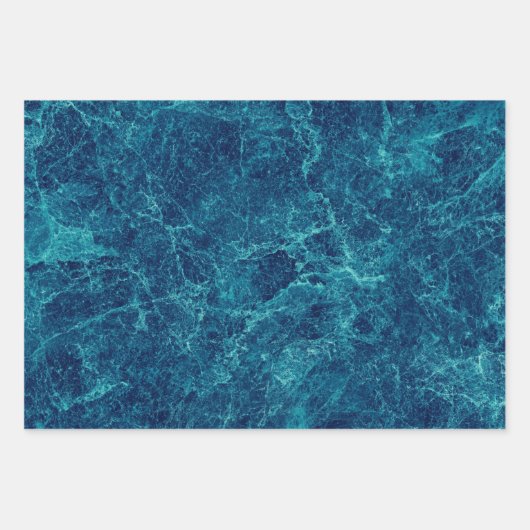 Donkerblauwe marmertextuur inpakpapier vel (Voorkant 3)