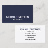 Donkerblauwe, minimalistische moderne visitekaartj visitekaartje (Voorkant / Achterkant)