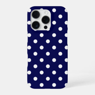 Donkerblauwe mobieltelefoonhoes met stijlvolle pol iPhone 16 pro hoesje