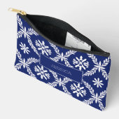 Donkerblauwe Moderne Witte Gepersonaliseerde Make- Etui (Open)