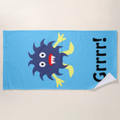 Donkerblauwe monster - Beach Towel Strandlaken (Voorkant)