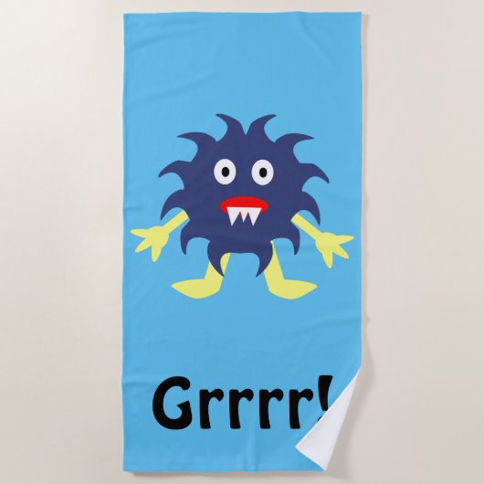 Donkerblauwe monster - Beach Towel Strandlaken (Voorkant)