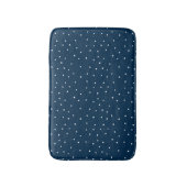 Donkerblauwe Mopige Verspreide Stippen Badmat (Voorkant Verticaal)