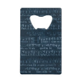 Donkerblauwe muziek creditkaart flessenopener (Achterkant)