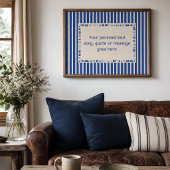 Donkerblauwe muzieknootposter - aangepaste tekst c poster