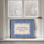 Donkerblauwe muzieknootposter - aangepaste tekst c poster
