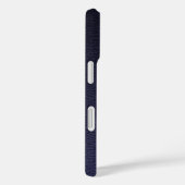 Donkerblauwe namaakleer witte gemonogrammeerde ini Case-Mate iPhone case (Achterkant / Rechts)