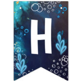 Donkerblauwe Neon Axolotl Aquatic Birthday Vlaggetjes (Tweede vlag)