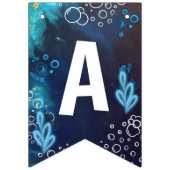 Donkerblauwe Neon Axolotl Aquatic Birthday Vlaggetjes (Derde vlag)