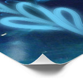 Donkerblauwe Neon Axolotl Verjaardagsfeestje Perfect Poster (Hoek)