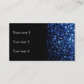 Donkerblauwe nep glanzende glitter glinstert en zw visitekaartje (Voorkant)