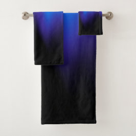 Donkerblauwe oceaan handdoek set