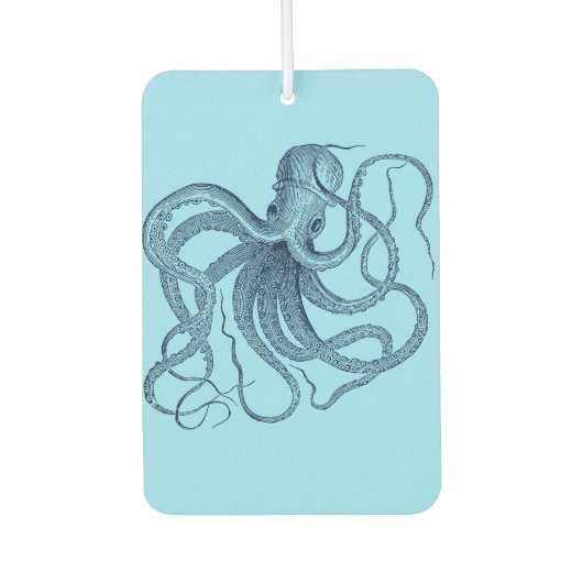 Donkerblauwe octopus illustratie nautisch ontwerp luchtverfrisser (Voorkant)