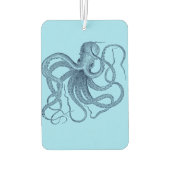 Donkerblauwe octopus illustratie nautisch ontwerp luchtverfrisser (Achterkant)
