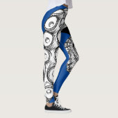 donkerblauwe octopus Tentacle Leggings (Rechts)