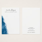 Donkerblauwe oorkaart voor waterverf visitekaartje (Voorkant /achterkant)