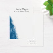 Donkerblauwe oorkaart voor waterverf visitekaartje (Bureau)