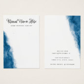 Donkerblauwe oorkaart voor waterverf visitekaartje (Voorkant /achterkant)