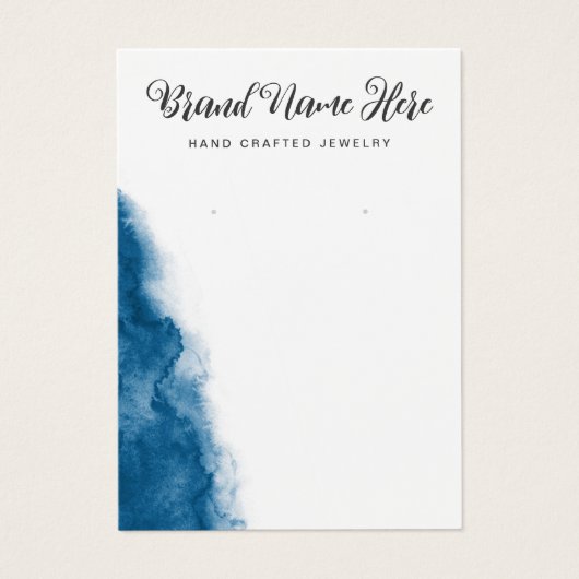 Donkerblauwe oorkaart voor waterverf visitekaartje (Voorkant)
