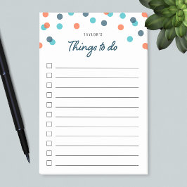 Donkerblauwe Oranje Confetti dingen om lijst te ma Post-it® Notes