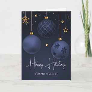 Donkerblauwe Ornamenten Bedrijfsuitje Kaart