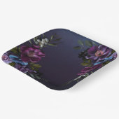 Donkerblauwe & Paarse Bloemige Bruidsbrunch met ee Papieren Bordje (Gebogen)