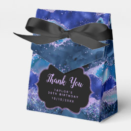 Donkerblauwe Paarse Ocean Agaat Verjaardag Dank je Bedankdoosjes