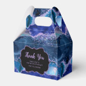 Donkerblauwe Paarse Ocean Agaat Verjaardag Dank je Bedankdoosjes (Achterkant)