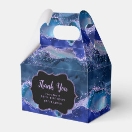 Donkerblauwe Paarse Ocean Agaat Verjaardag Dank je Bedankdoosjes