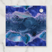 Donkerblauwe Paarse Ocean Agaat Verjaardag Dank je Bedankjes Labels (Achterkant)