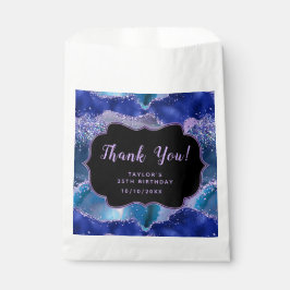 Donkerblauwe Paarse Ocean Agaat Verjaardag Dank je Bedankzakje