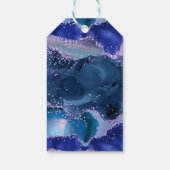 Donkerblauwe Paarse Ocean Agaat Verjaardag Dank je Cadeaulabel (Achterkant)