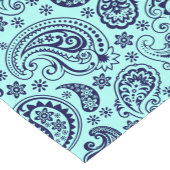 Donkerblauwe paisley op muntgroen korte tafelloper (Hoek)