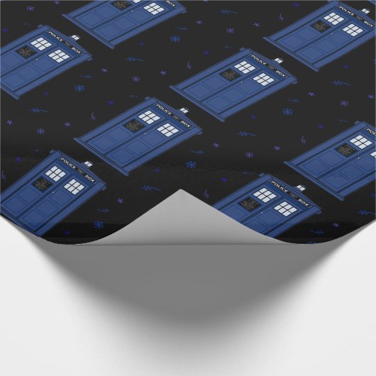 Donkerblauwe POLITIEK Box starry night Geek paper Cadeaupapier (Hoek)