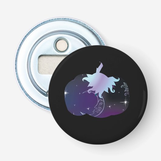 Donkerblauwe Pompoen Button Flesopener (Voorkant)