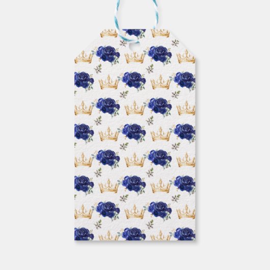 Donkerblauwe prinses Quinceañera Happy Birthday Cadeaulabel (Achterkant)