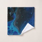 Donkerblauwe psychedelische vloeistof bad handdoek (Wasdoekje)