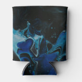 Donkerblauwe psychedelische vloeistof blikjeskoeler (Voorkant)