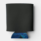 Donkerblauwe psychedelische vloeistof blikjeskoeler (Achterkant)