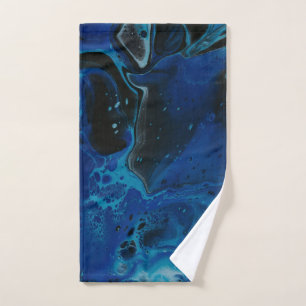 Donkerblauwe psychedelische vloeistof handdoek