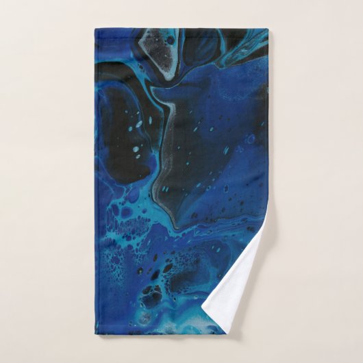 Donkerblauwe psychedelische vloeistof handdoek (Handdoek)